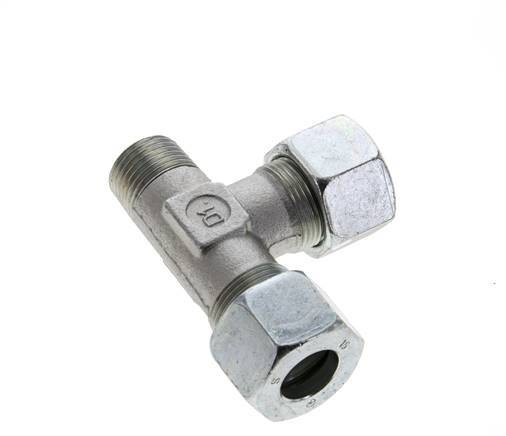16S & R1/2'' Zink Plated Steel Right Angle Tee Cutting Fitting with Male Threads 400 bar ISO 8434-1