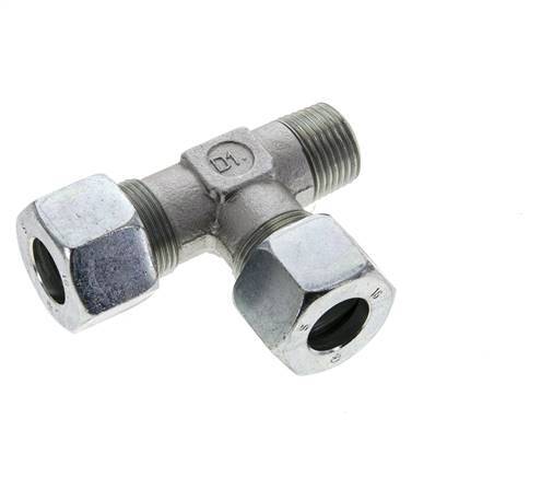 16S & R1/2'' Zink Plated Steel Right Angle Tee Cutting Fitting with Male Threads 400 bar ISO 8434-1
