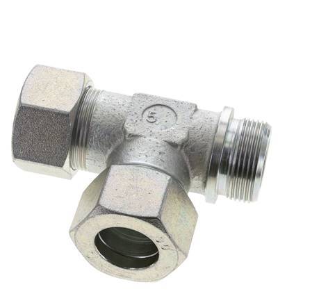 30S & G1-1/4'' Zink Plated Steel Right Angle Tee Cutting Fitting with Male Threads 400 bar ISO 8434-1