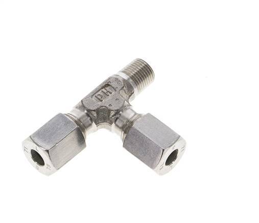 6L & R1/8'' Stainless Steel Right Angle Tee Cutting Fitting with Male Threads 315 bar ISO 8434-1