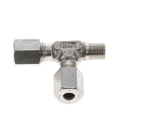 6L & R1/8'' Stainless Steel Right Angle Tee Cutting Fitting with Male Threads 315 bar ISO 8434-1