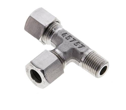 10L & R1/4'' Stainless Steel Right Angle Tee Cutting Fitting with Male Threads 315 bar ISO 8434-1