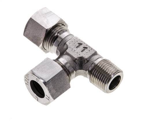 12L & R3/8'' Stainless Steel Right Angle Tee Cutting Fitting with Male Threads 315 bar ISO 8434-1