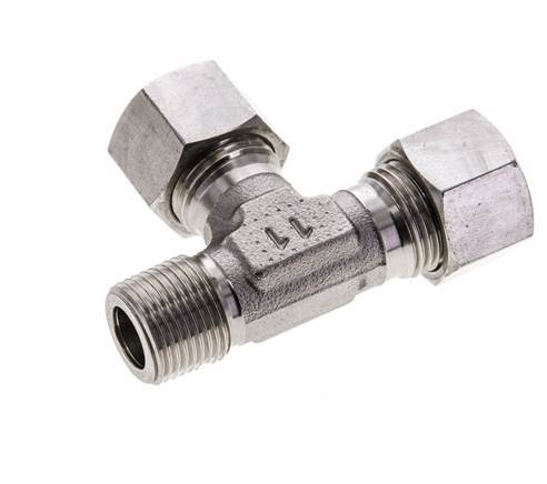 12L & R3/8'' Stainless Steel Right Angle Tee Cutting Fitting with Male Threads 315 bar ISO 8434-1