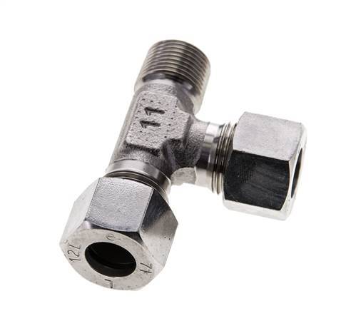 12L & R3/8'' Stainless Steel Right Angle Tee Cutting Fitting with Male Threads 315 bar ISO 8434-1