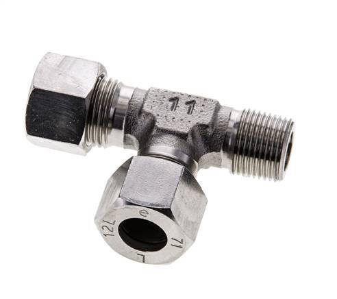 12L & R3/8'' Stainless Steel Right Angle Tee Cutting Fitting with Male Threads 315 bar ISO 8434-1