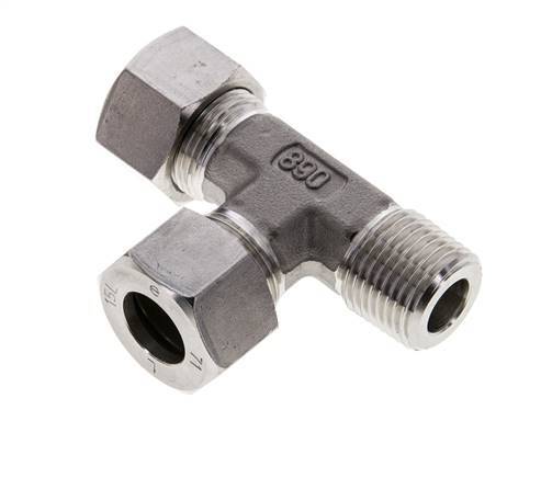 15L & R1/2'' Stainless Steel Right Angle Tee Cutting Fitting with Male Threads 315 bar ISO 8434-1