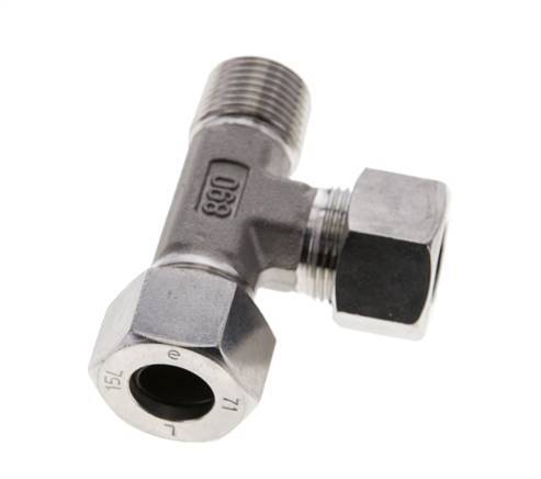 15L & R1/2'' Stainless Steel Right Angle Tee Cutting Fitting with Male Threads 315 bar ISO 8434-1