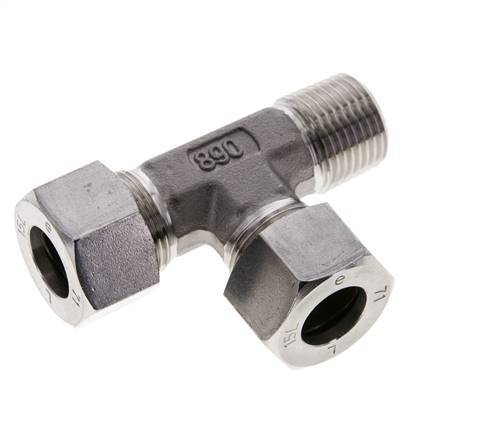 15L & R1/2'' Stainless Steel Right Angle Tee Cutting Fitting with Male Threads 315 bar ISO 8434-1