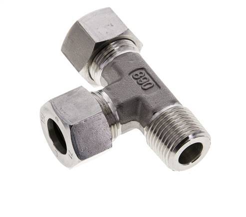 15L & R1/2'' Stainless Steel Right Angle Tee Cutting Fitting with Male Threads 315 bar ISO 8434-1