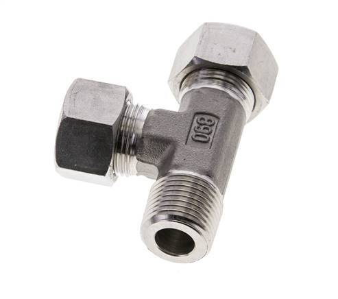 15L & R1/2'' Stainless Steel Right Angle Tee Cutting Fitting with Male Threads 315 bar ISO 8434-1