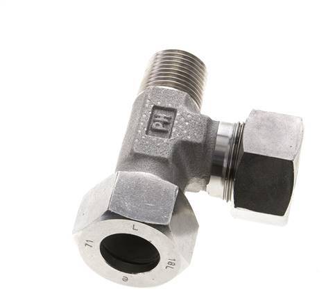 18L & R1/2'' Stainless Steel Right Angle Tee Cutting Fitting with Male Threads 315 bar ISO 8434-1