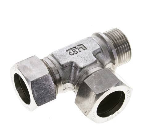 28L & G1'' Stainless Steel Right Angle Tee Cutting Fitting with Male Threads 160 bar ISO 8434-1