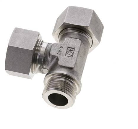 25S & G1'' Stainless Steel Right Angle Tee Cutting Fitting with Male Threads 400 bar ISO 8434-1