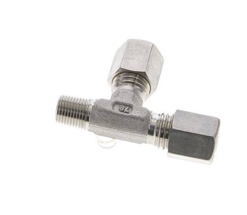 6L & R1/8'' Stainless Steel Right Angle Tee Compression Fitting with Male Threads 315 bar ISO 8434-1