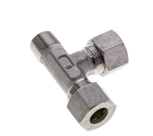 12L & R3/8'' Stainless Steel Right Angle Tee Compression Fitting with Male Threads 315 bar ISO 8434-1