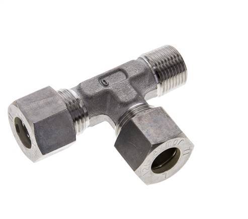 12L & R3/8'' Stainless Steel Right Angle Tee Compression Fitting with Male Threads 315 bar ISO 8434-1