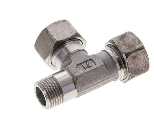 18L & R1/2'' Stainless Steel Right Angle Tee Compression Fitting with Male Threads 315 bar ISO 8434-1