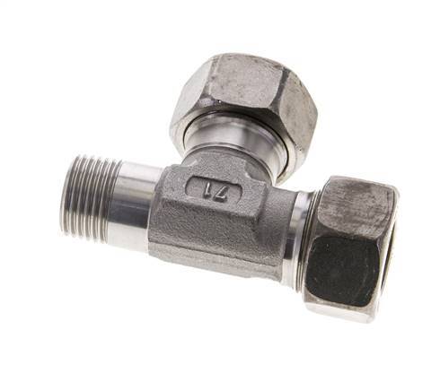 18L & R1/2'' Stainless Steel Right Angle Tee Compression Fitting with Male Threads 315 bar ISO 8434-1