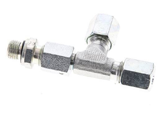 6L & M10x1 Zink Plated Steel Right Angle Tee Cutting Fitting with Male Threads 315 bar Adjustable ISO 8434-1