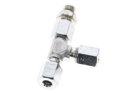 6L & M10x1 Zink Plated Steel Right Angle Tee Cutting Fitting with Male Threads 315 bar Adjustable ISO 8434-1