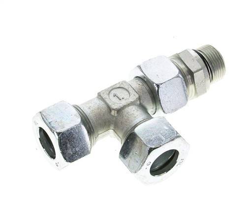 18L & M22x1.5 Zink Plated Steel Right Angle Tee Cutting Fitting with Male Threads 315 bar Adjustable ISO 8434-1