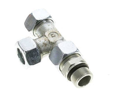22L & M26x1.5 Zink Plated Steel Right Angle Tee Cutting Fitting with Male Threads 160 bar Adjustable ISO 8434-1