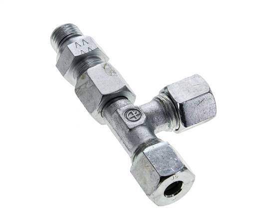8S & M14x1.5 Zink Plated Steel Right Angle Tee Cutting Fitting with Male Threads 630 bar Adjustable ISO 8434-1