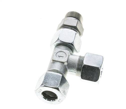 16S & M22x1.5 Zink Plated Steel Right Angle Tee Cutting Fitting with Male Threads 400 bar Adjustable ISO 8434-1