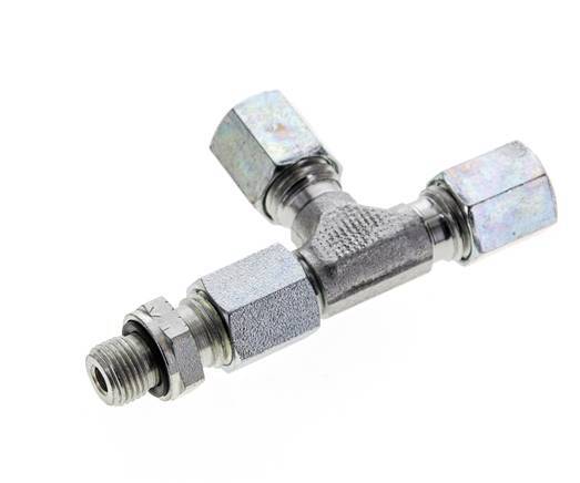 6L & G1/8'' Zink Plated Steel Right Angle Tee Cutting Fitting with Male Threads 315 bar Adjustable ISO 8434-1