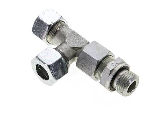 15L & G1/2'' Zink Plated Steel Right Angle Tee Cutting Fitting with Male Threads 315 bar Adjustable ISO 8434-1