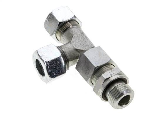 15L & G1/2'' Zink Plated Steel Right Angle Tee Cutting Fitting with Male Threads 315 bar Adjustable ISO 8434-1