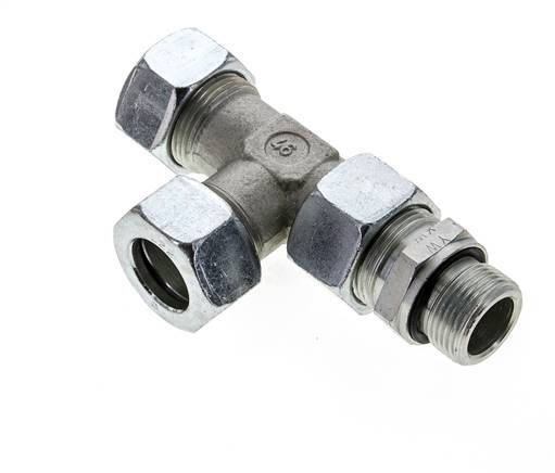 22L & G3/4'' Zink Plated Steel Right Angle Tee Cutting Fitting with Male Threads 160 bar Adjustable ISO 8434-1