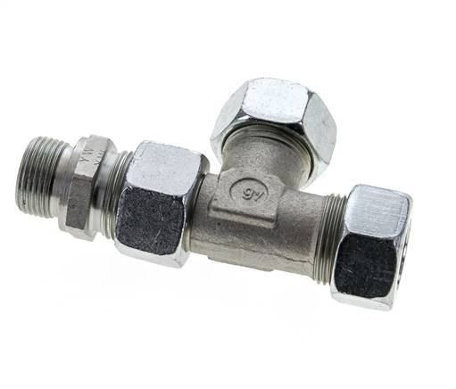 22L & G3/4'' Zink Plated Steel Right Angle Tee Cutting Fitting with Male Threads 160 bar Adjustable ISO 8434-1