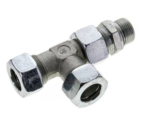 22L & G3/4'' Zink Plated Steel Right Angle Tee Cutting Fitting with Male Threads 160 bar Adjustable ISO 8434-1