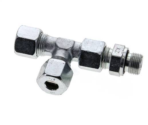 10S & G3/8'' Zink Plated Steel Right Angle Tee Cutting Fitting with Male Threads 630 bar Adjustable ISO 8434-1