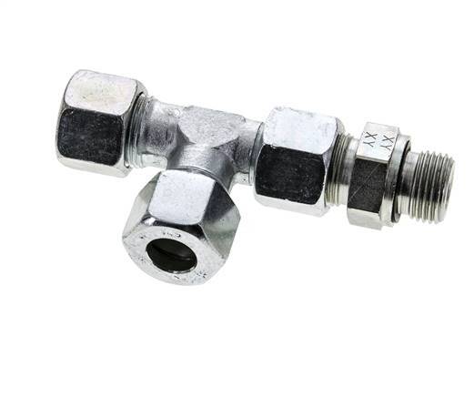 14S & G1/2'' Zink Plated Steel Right Angle Tee Cutting Fitting with Male Threads 630 bar Adjustable ISO 8434-1