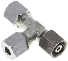 8S Zink Plated Steel Right Angle Tee Cutting Fitting with Swivel 630 bar Adjustable ISO 8434-1