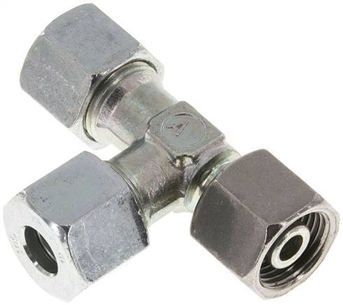 10S Zink Plated Steel Right Angle Tee Cutting Fitting with Swivel 630 bar Adjustable ISO 8434-1