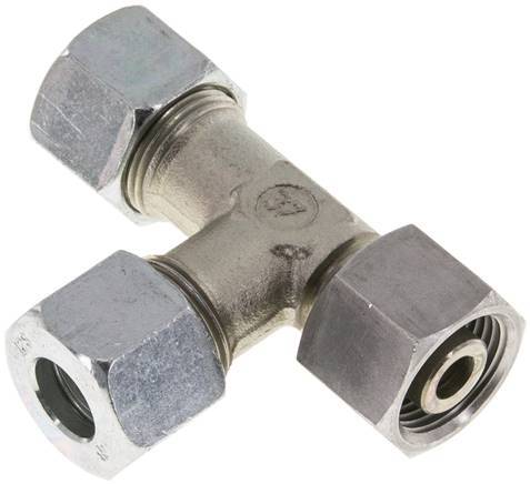 12S Zink Plated Steel Right Angle Tee Cutting Fitting with Swivel 630 bar Adjustable ISO 8434-1