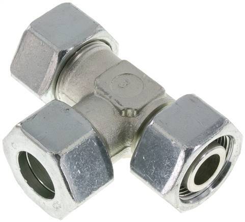 25S Zink Plated Steel Right Angle Tee Cutting Fitting with Swivel 400 bar Adjustable ISO 8434-1