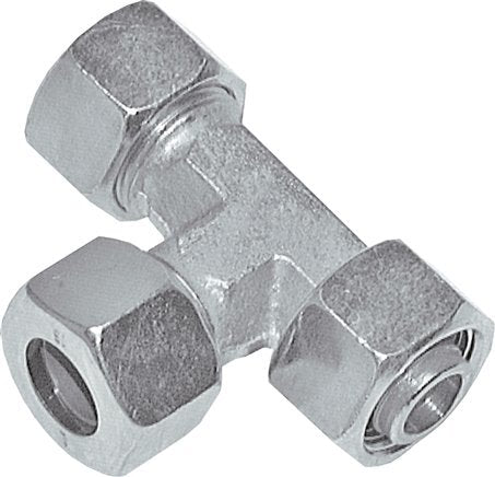 38S Zink Plated Steel Right Angle Tee Cutting Fitting with Swivel 315 bar Adjustable ISO 8434-1