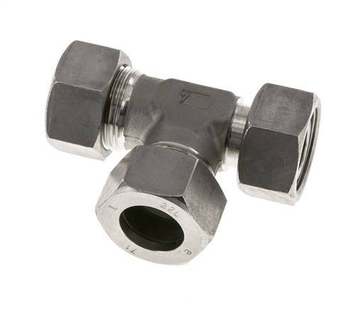 22L Stainless Steel Right Angle Tee Cutting Fitting with Swivel 160 bar Adjustable ISO 8434-1