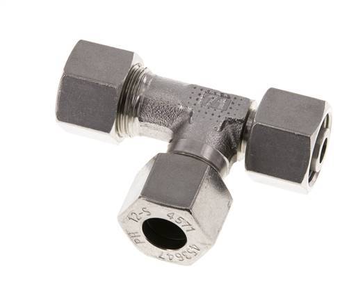 12S Stainless Steel Right Angle Tee Cutting Fitting with Swivel 630 bar Adjustable ISO 8434-1