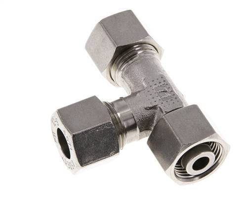 12S Stainless Steel Right Angle Tee Cutting Fitting with Swivel 630 bar Adjustable ISO 8434-1