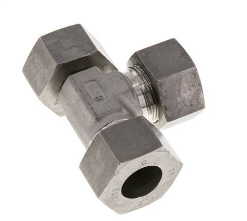 25S Stainless Steel Right Angle Tee Cutting Fitting with Swivel 400 bar Adjustable ISO 8434-1