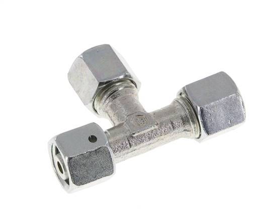 8L Zink Plated Steel Right Angle Tee Cutting Fitting with Swivel 315 bar NBR Adjustable ISO 8434-1