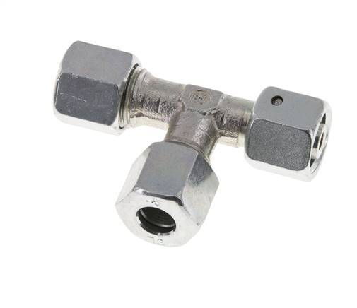 8L Zink Plated Steel Right Angle Tee Cutting Fitting with Swivel 315 bar NBR Adjustable ISO 8434-1