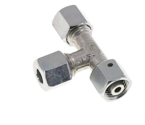 8L Zink Plated Steel Right Angle Tee Cutting Fitting with Swivel 315 bar NBR Adjustable ISO 8434-1