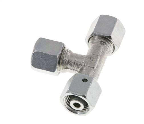 8L Zink Plated Steel Right Angle Tee Cutting Fitting with Swivel 315 bar NBR Adjustable ISO 8434-1